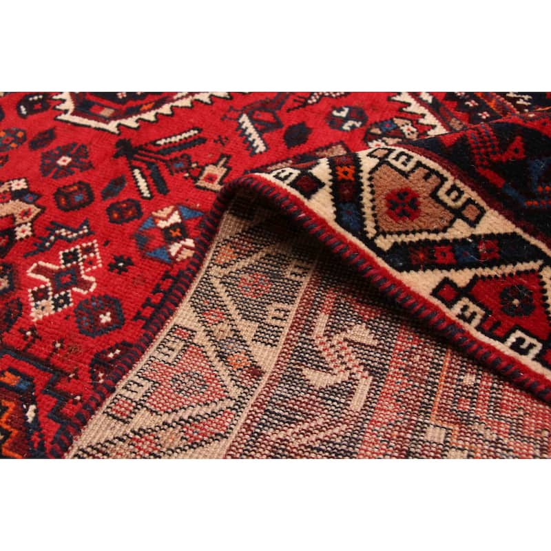 ECARPETGALLERY Hand-knotted Melis Vintage Red Wool Rug - 4'11 x 7'0