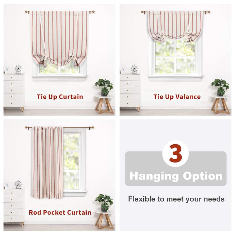 DriftAway Farmhouse Linen Blend Blackout Tie Up Curtain