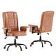 preview thumbnail 7 of 16, Pu Leather Home Office Desk Chair, Adjustable Desk Chair Office Chair Computer Chair Ergonomic Mid Back with 360°Swivel