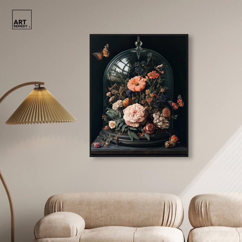 Bell Jar Garden I Canvas by Art Remedy