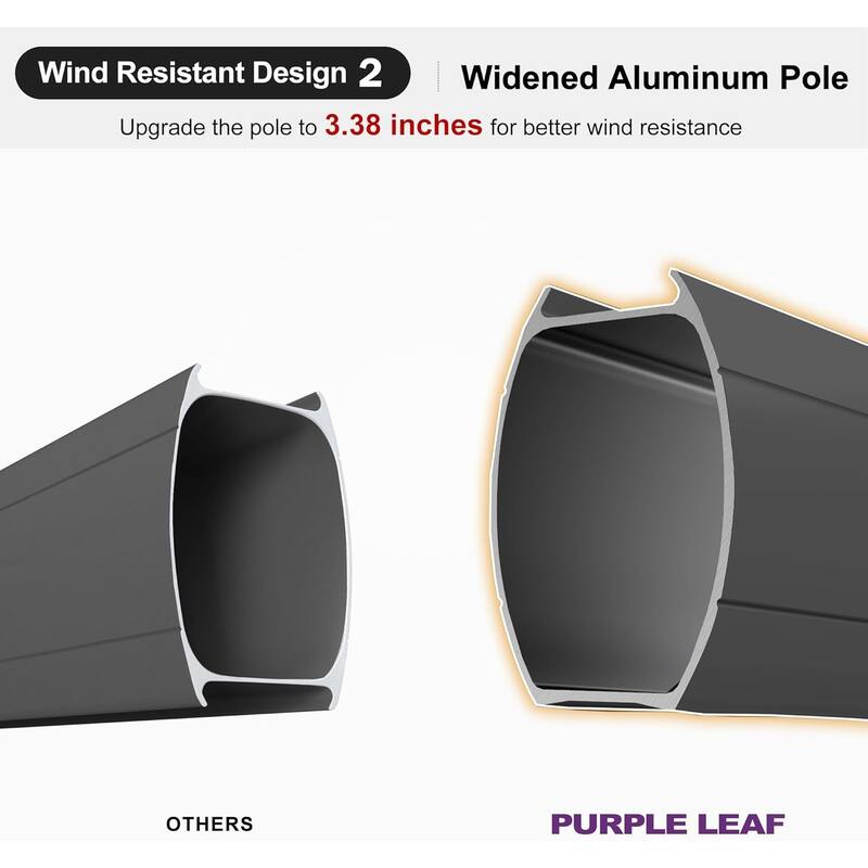 PURPLE LEAF Luxurious Design Square Patio Cantilever Umbrellas with Base UV50+ Fade Resistant