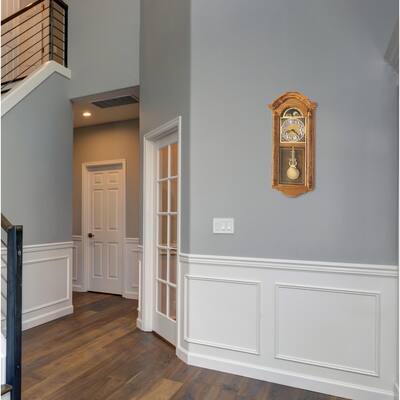 Howard Miller Fenton Grandfather Clock Style Chiming Wall Clock with Pendulum, Vintage, Old World, Classic Design