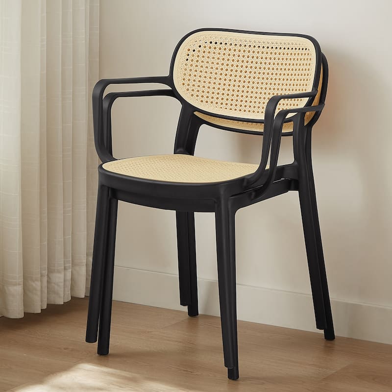 Art Leon Set of 2 Modern Stackable Indoor or Outdoor Dining Chair