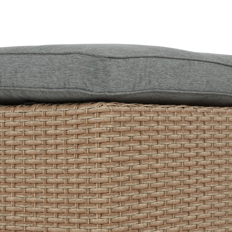 Decker Contemporary Wicker Padded Outdoor Sofa Bench by M&L Co.
