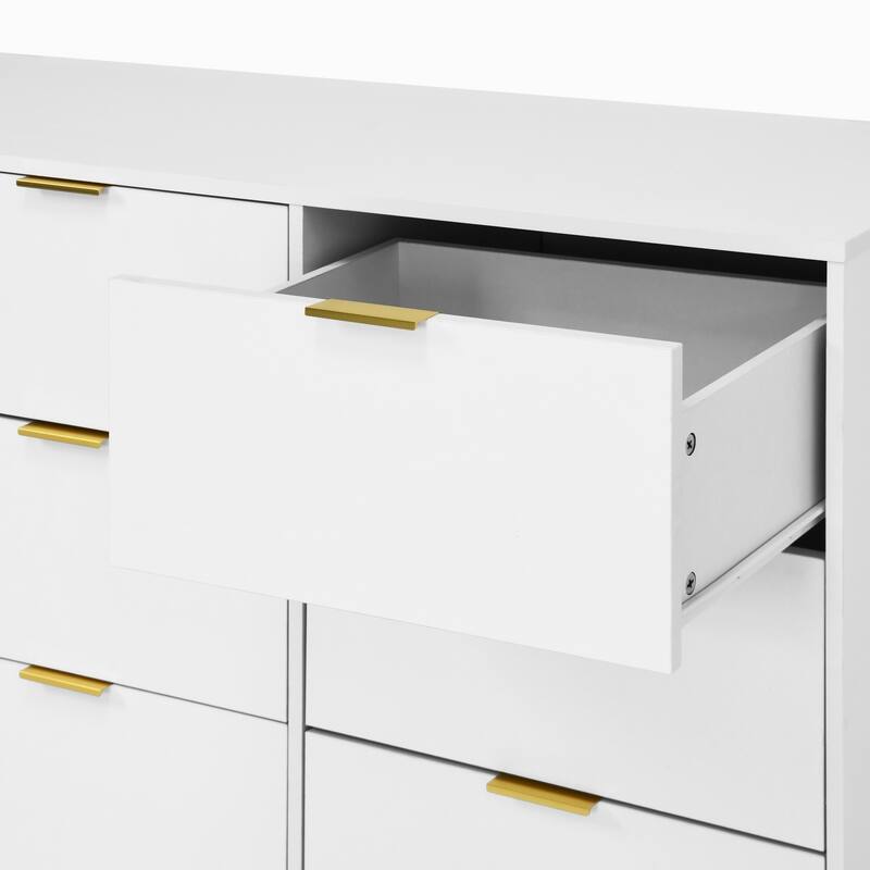 63" Long Dresser for Bedroom, Wooden Dresser Chest of 9 Drawers Storage Cabinet for Living Room Entryway