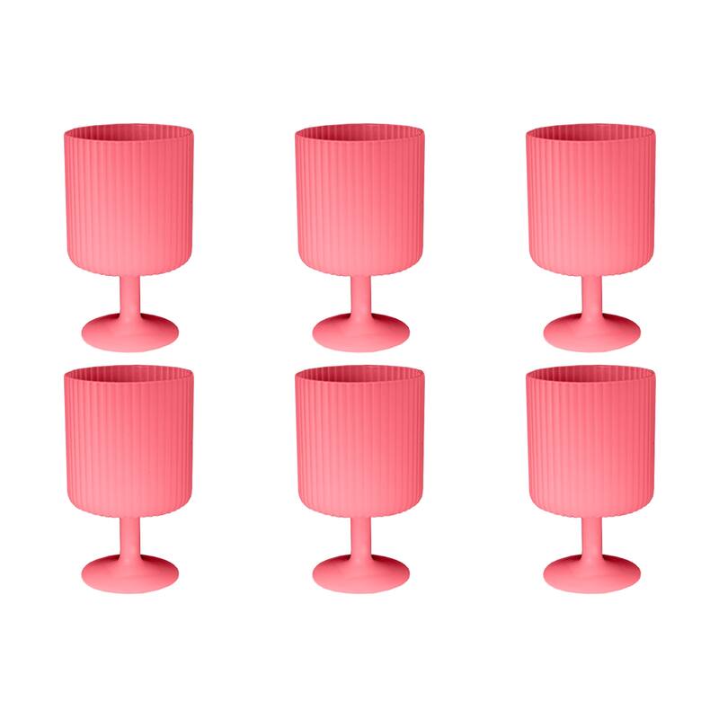 Abode Homewares Mesa PP Wine Glass - 15 oz - Set of 6 - Pink