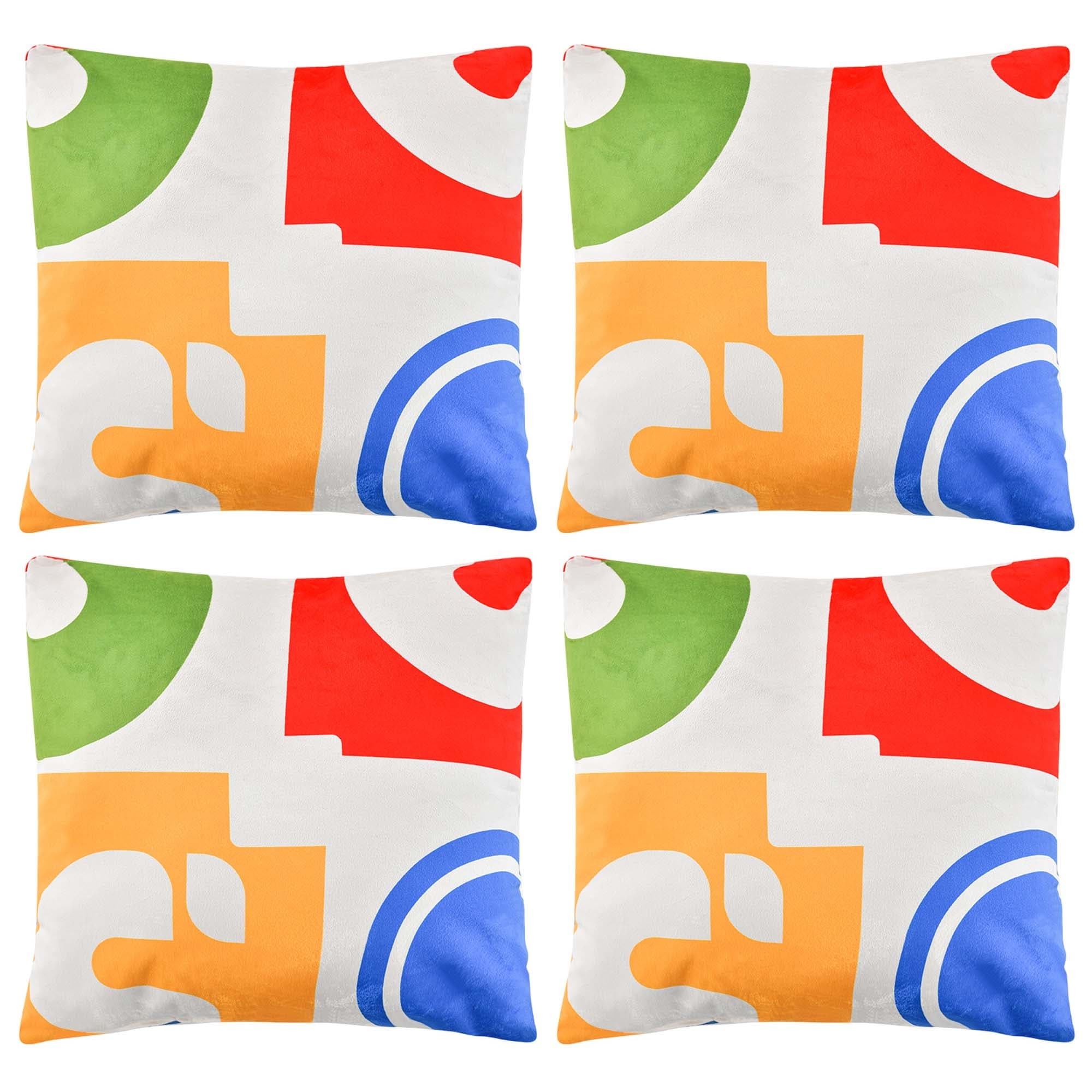 4PCS Square Throw Pillows Removable & Washable Velvet Pillow