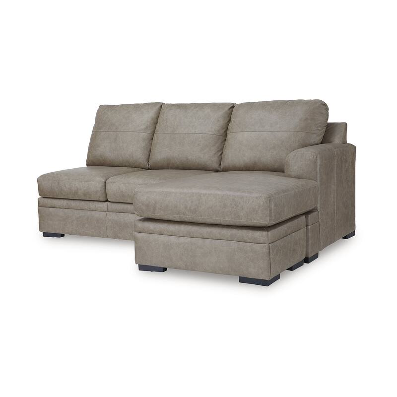 Signature Design by Ashley Amuleto Brown 2-Piece Sectional with Chaise - 124"W x 86"D x 40"H