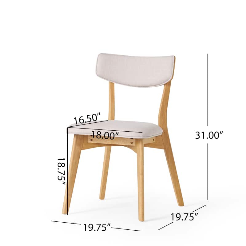 Chazz Mid-Century Modern Upholstered Rubberwood Dining Chairs (Set of 2) by Christopher Knight Home