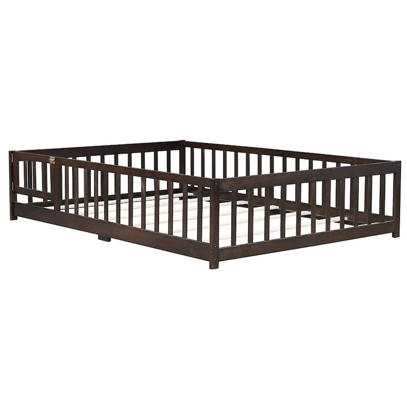 Full Size Floor Bed with Fence and Door