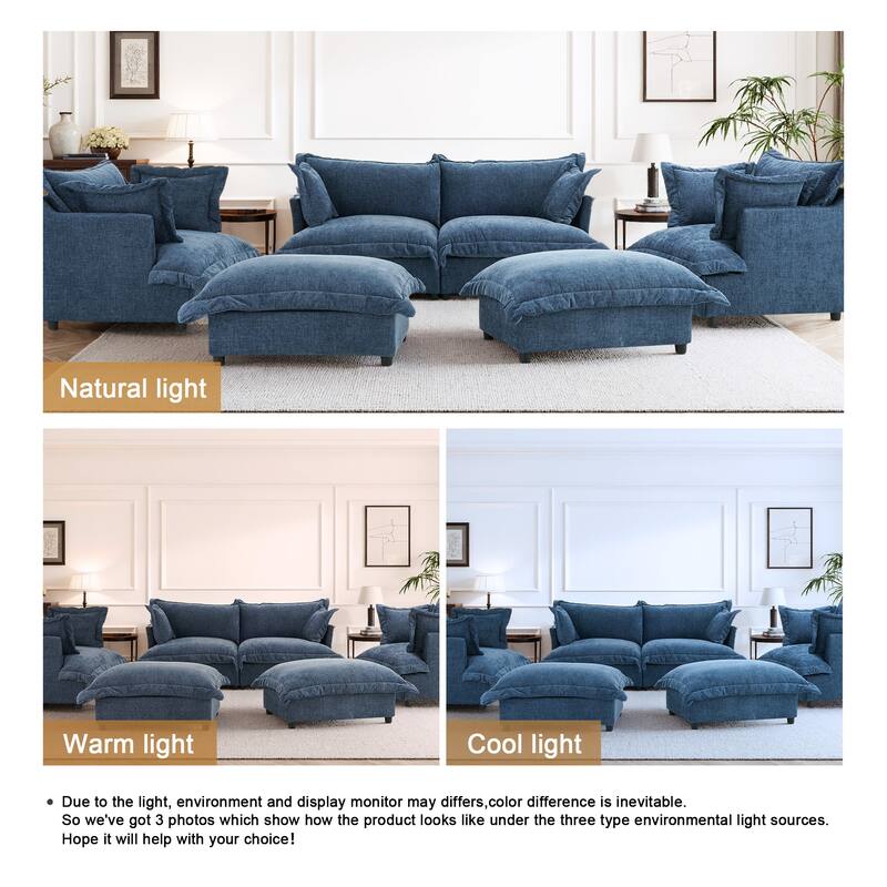 Cloud Chenille Upholstered Modular Sectional Sofa