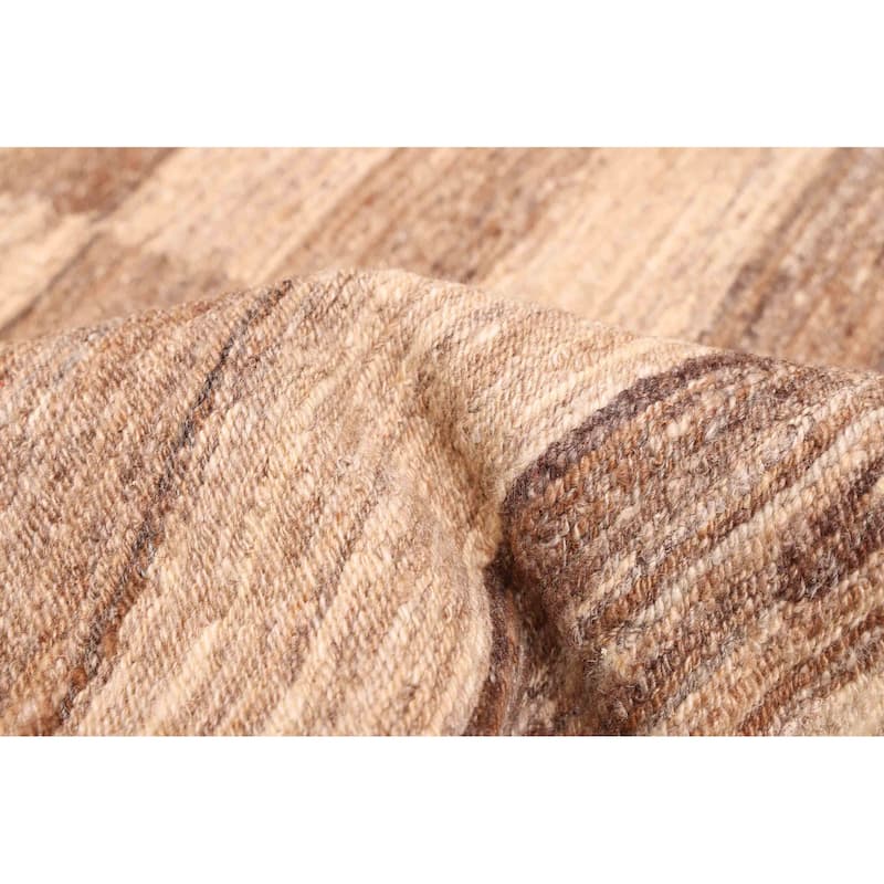 ECARPETGALLERY Flat-Weave Lahor Finest Beige, Brown Wool Tapestry Kilim - 8'2 x 10'5