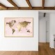 preview thumbnail 10 of 19, Oliver Gal 'Blush Mapamundi' Maps and Flags Framed Wall Art Prints World Maps - Pink, Gold 45 x 30 - Gold