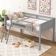 preview thumbnail 1 of 30, Twin Size Wood Loft Bed with Flexible Ladder Placement, Guardrails, and Slide - Gray, Space-Saving Design for Play and Rest