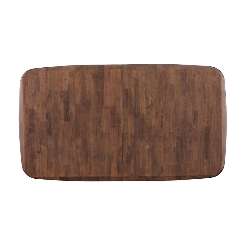 Furniture of America Abigail IV Mid-Century Modern Walnut Extendable Self-Storing Dining Table