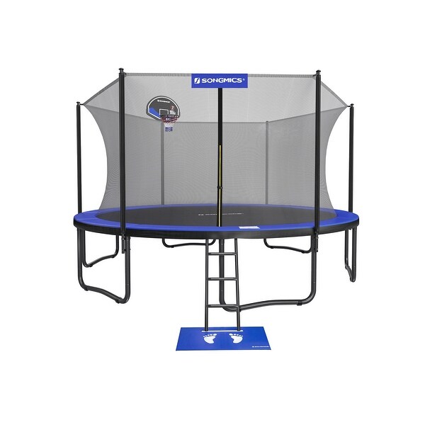 Outdoor Trampoline 15 Feet for Kids with Basketball Hoop and