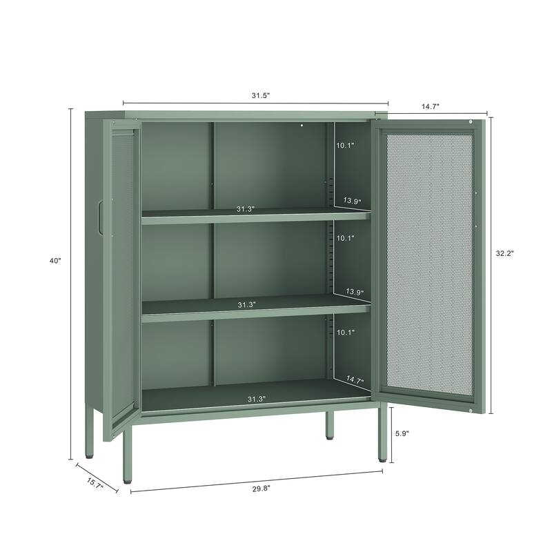 Manhattan Comfort Amelia 32" Metal Accent Cabinet