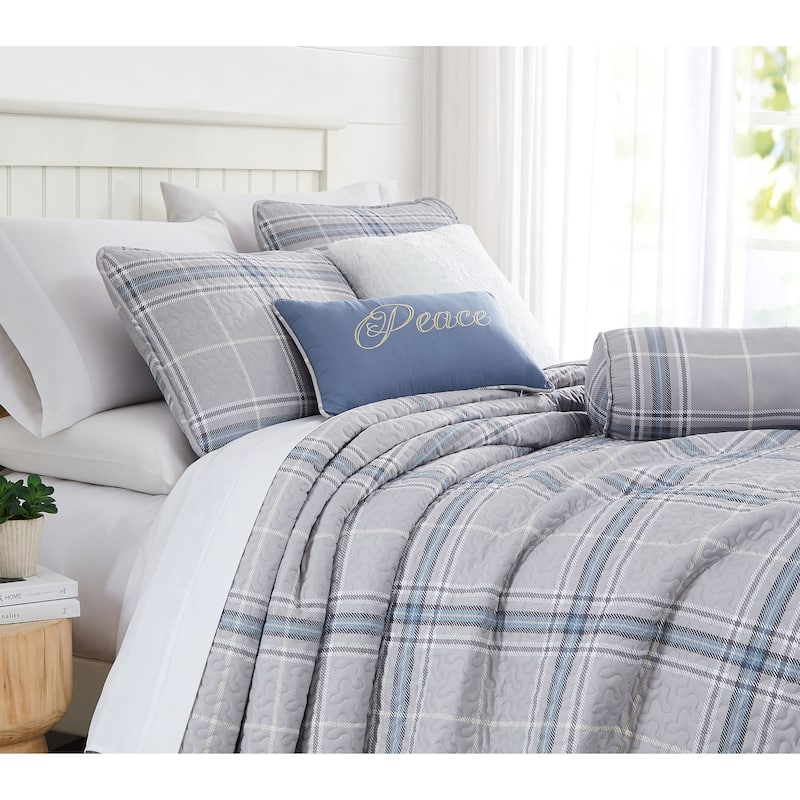 Vilano Plaid 6 piece Quilt Bedding Set
