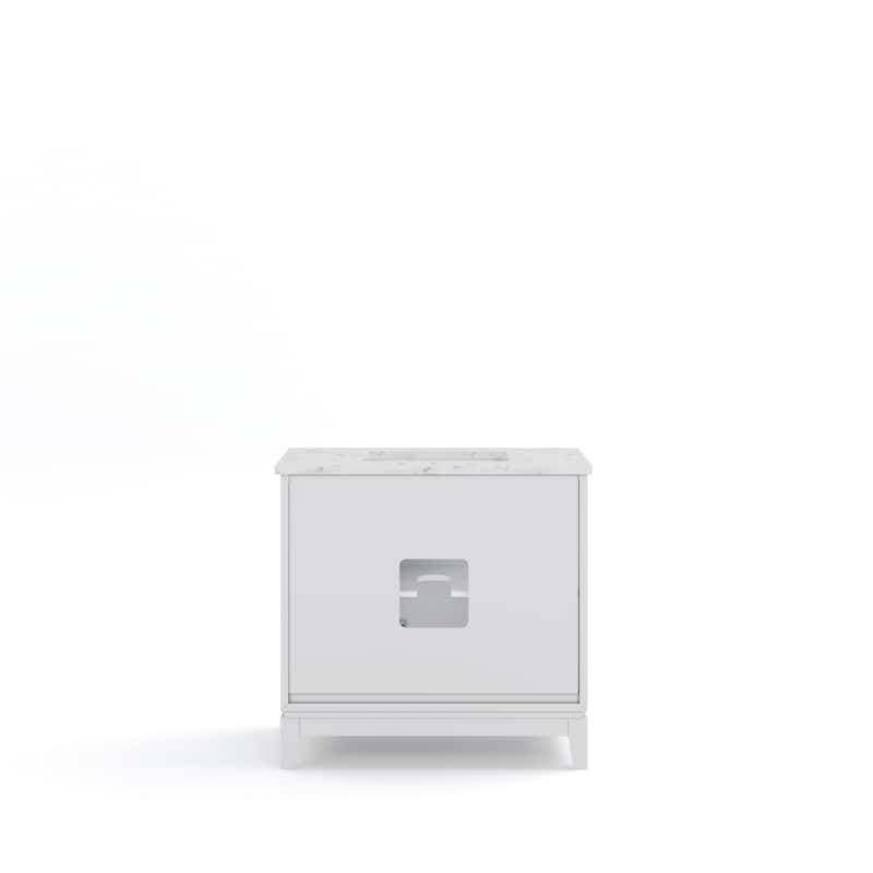 Elizabeth 36-Inch Single Sink Carrara White Marble Vanity