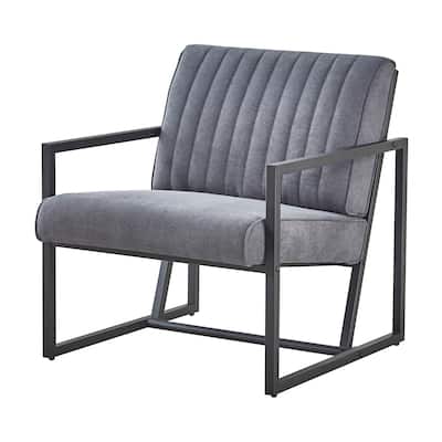 Modern Silver Velvet Upholstered Armchair,High Quality Accent Chairs Wingback Chairs Reading Chair for Bedroom, Living Room