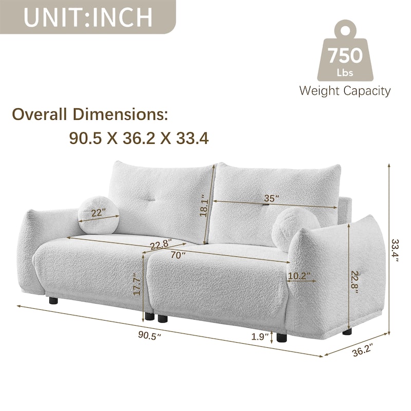 Lamb's Wool 2-seater Cushion Sofa Two Sets
