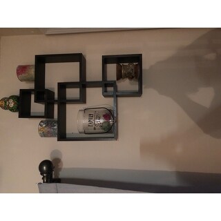 Danya B Espresso Intersecting Cube Shelves