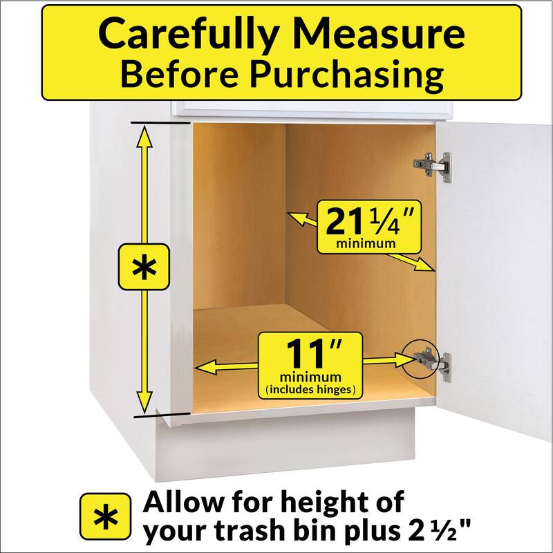 LYNK PROFESSIONAL® Pull Out Trash Can Under Cabinet - Under Sink Trash Can Storage (Trash Can Not Included) - Chrome