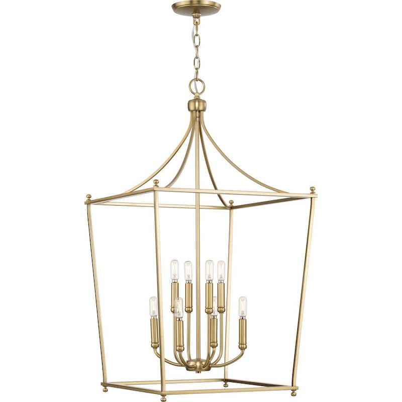 Parkhurst Collection Eight-Light New Traditional Brushed Bronze Chandelier Foyer Light - 20 in x 20 in x 36 in
