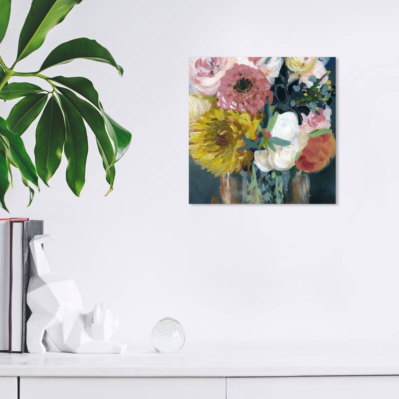 Wynwood Studio Canvas Floral and Botanical Spring Loving Square Pink and Traditional Wall Art Canvas Print - 12 x 12