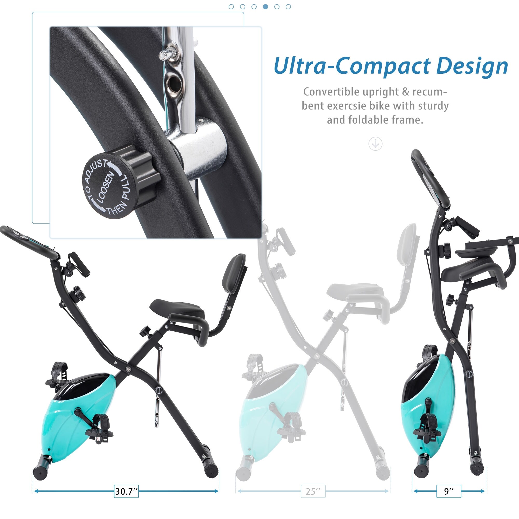 Harvil foldable magnetic exercise bike with adjustable resistance best sale