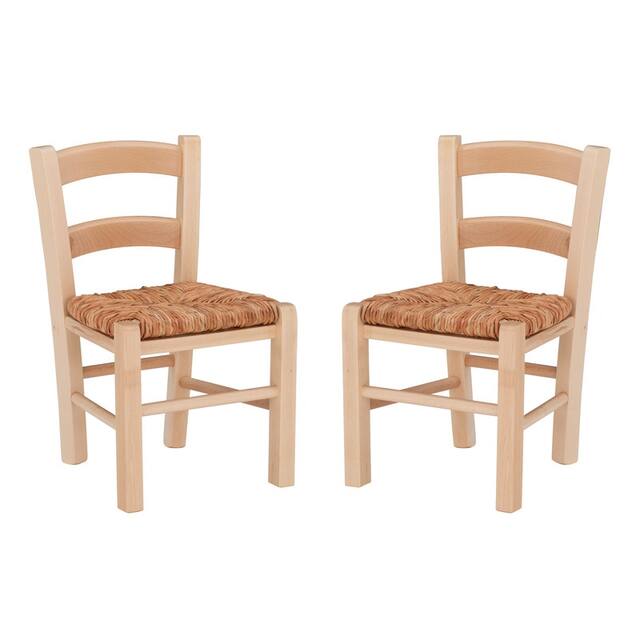 Klemm Rush Seat Kid Chairs (Set of 2) - Natural