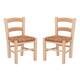Klemm Rush Seat Kid Chairs (Set of 2) - Natural