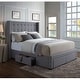 preview thumbnail 11 of 22, Strick & Bolton Roth Grey Linen Wingback 4-drawer Storage Bed Grey - Full