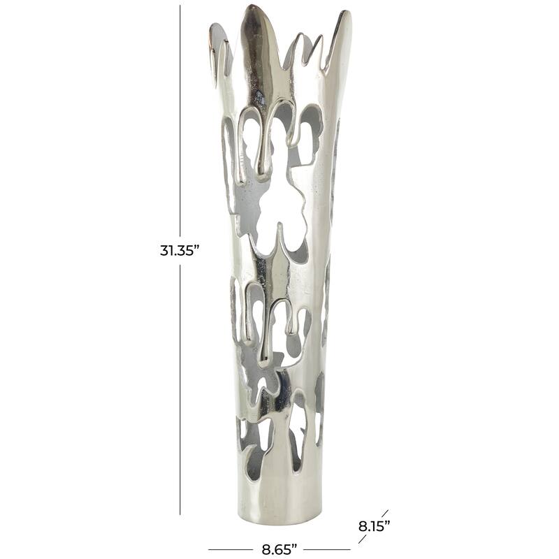 Gold, Silver or Black Aluminum Metal Drip Vase with Melting Designed Body