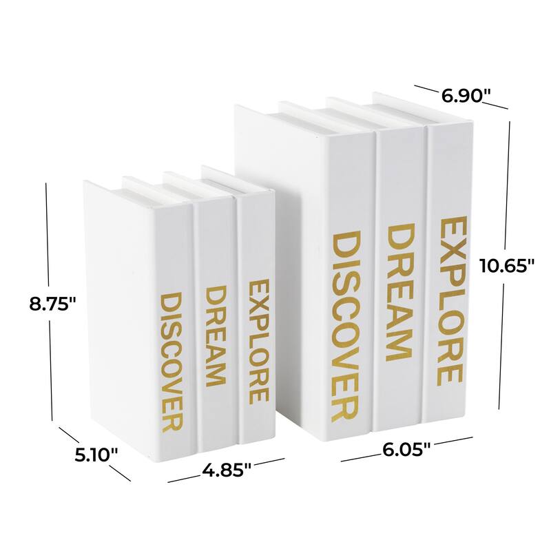 Black or White Canvas Box with White or Gold Explore, Dream, Discover Text (Set of 2)