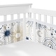 preview thumbnail 3 of 4, Sweet Jojo Designs 6p Crib Bedding+ BreathableBaby Breathable Mesh Liner Navy Blue Star Moon Boy Girl Gender Neutral