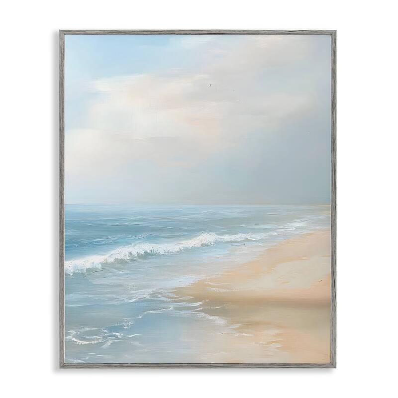 Stupell Serenity Beach View Framed Giclee Art Design By Franklyn Gregory - 11 x 14 - Grey