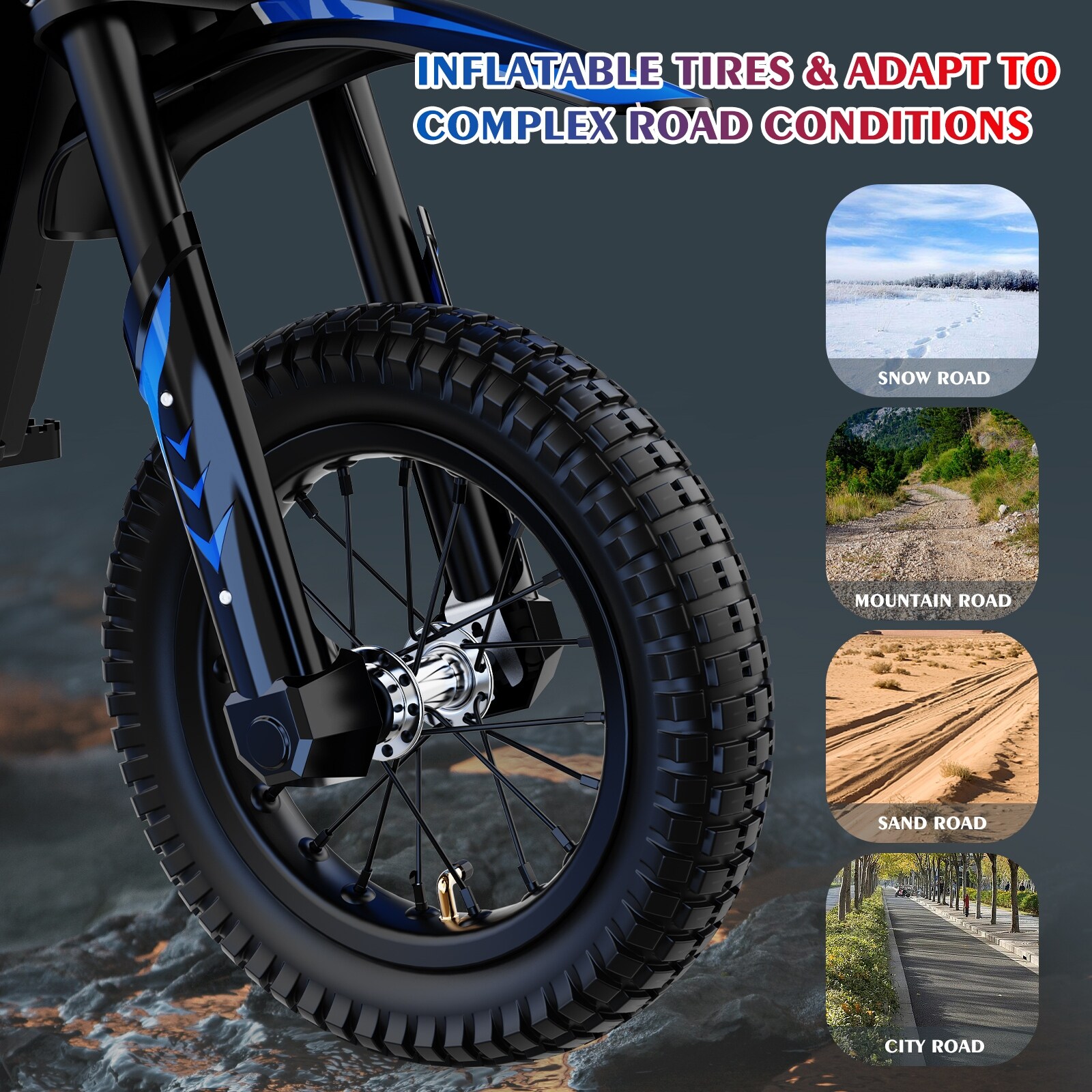 EVERCROSS EV12M Electric Dirt Bike For Kids Safety Control Blue