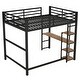 preview thumbnail 6 of 12, Black Full Size Metal Loft Bed with Built-in Desk and Storage Shelves for Kids, Boys and girls, Bedroom