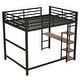 preview thumbnail 6 of 12, Industrial Full Size Metal Loft Kids Bed with Guardrail,Desk,Shelves