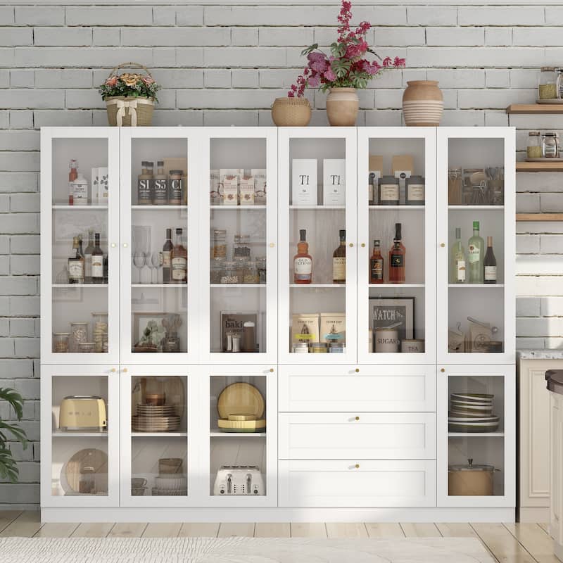 Modular Kitchen Utility Buffet,Large Cupboard Pantry Display Case