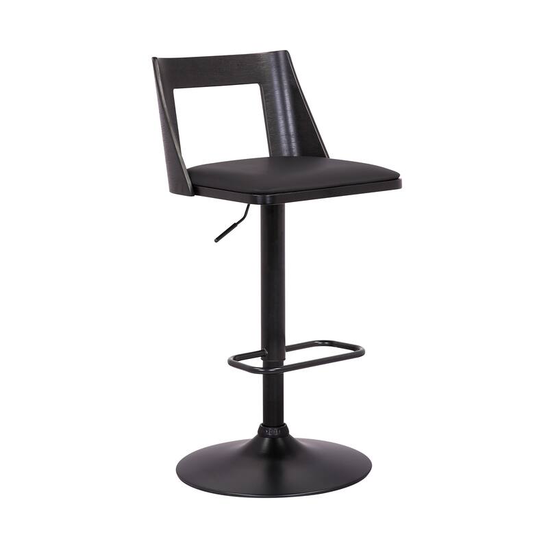 Milan Black or Gray Upholstered Adjustable Height Bar Stool