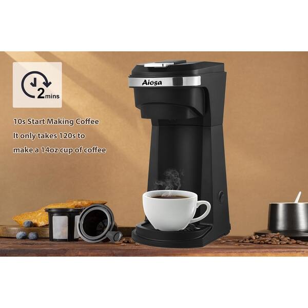 2 in 1 Single Serve cup Coffee Maker 6-14Oz,With Travel Cup,Mini Single Coffee  Maker Machine,One Button Operation,Auto Shut Off - Bed Bath & Beyond -  40376968
