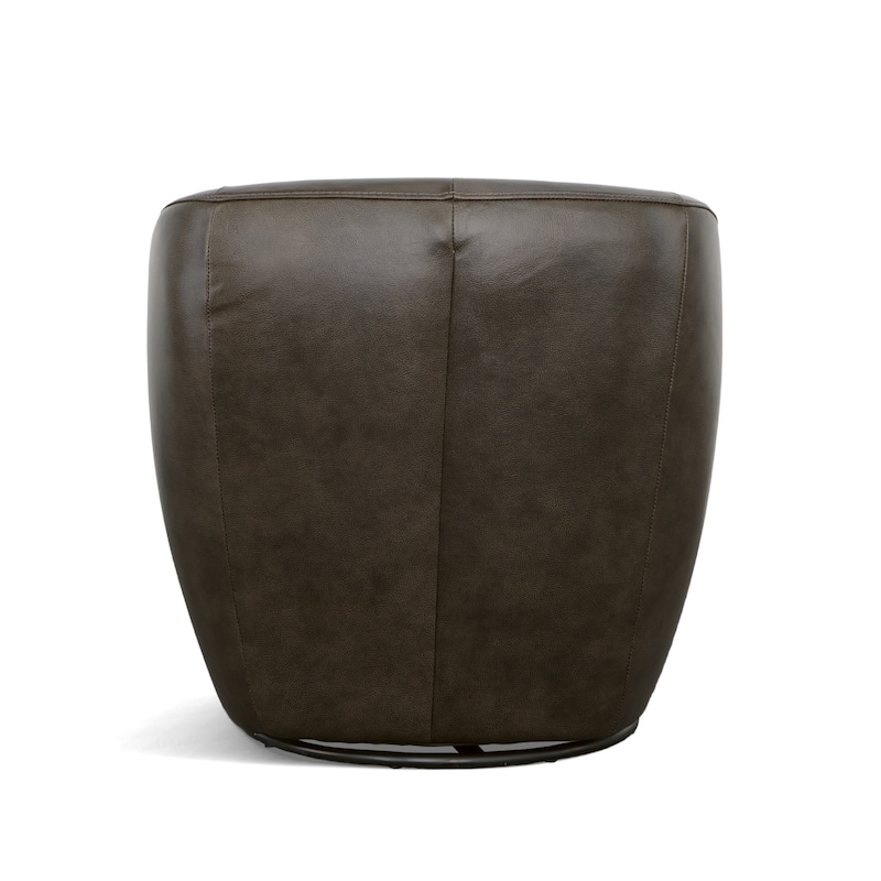 Homestyles Wade Brown Leather Swivel Chair - 30" x 30" x 32"