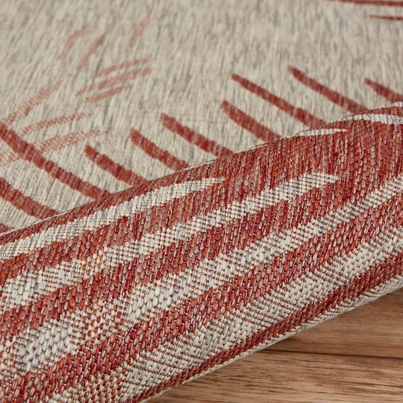 Sevita Callie Coastal Palm Fronds Tropical Indoor/Outdoor Area Rug