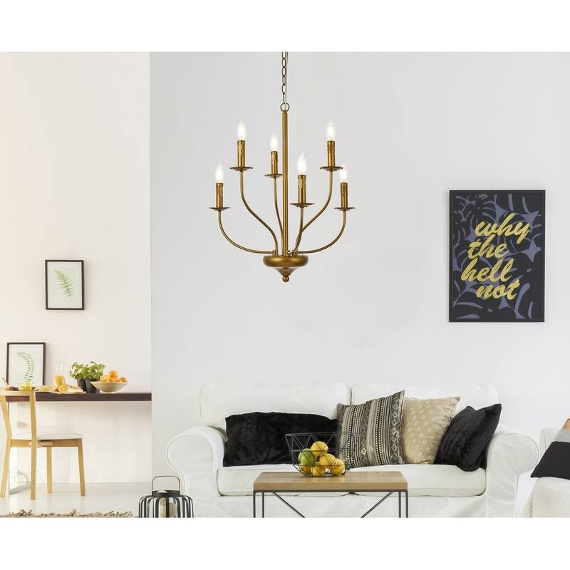 Wylda 6 Light Pendant in black - 24 Inch