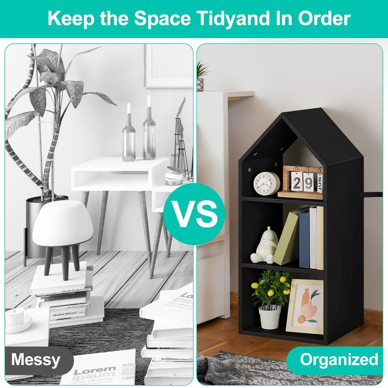 Tier Open Shelf Bookcase, Freestanding Shelves and Cube Organizer for Display