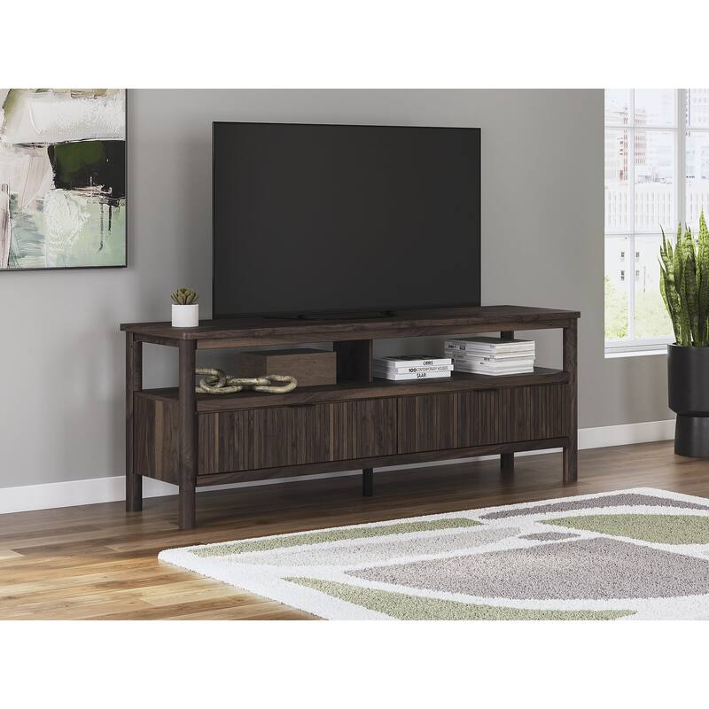 Signature Design by Ashley Cadmori Brown 72" TV Stand up to 82" - 72"W x 19"D x 27"H