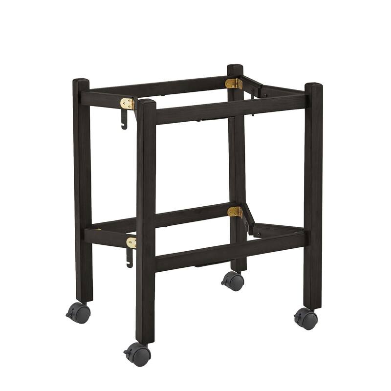 Dolores Wood Finish Folding Bar Cart with Two Detachable Trays by iNSPIRE Q Modern