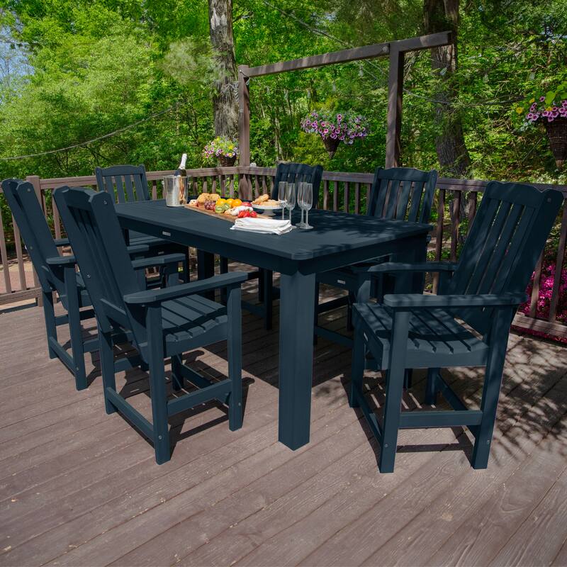 HIGHWOOD 7-Piece Outdoor Dining Set - 42" x 84" Table, Counter-height